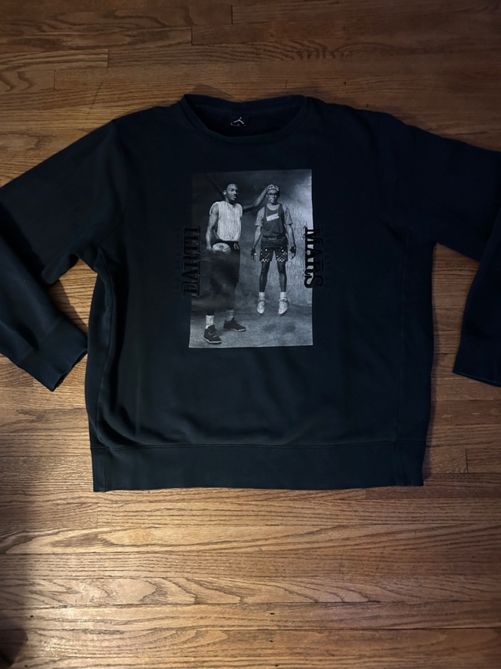 Jordan Black Crewneck Sweatshirt with Monochrome Photo Graphic